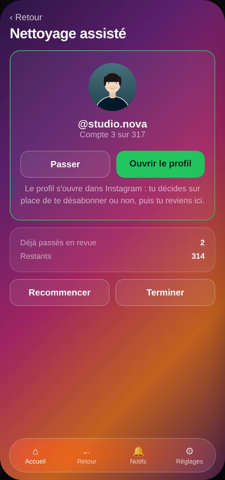 Nettoyage assisté, un profil à la fois