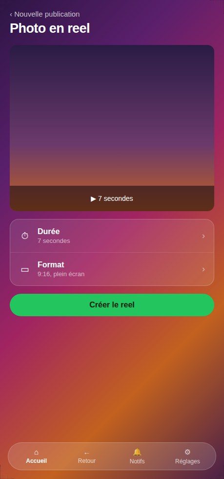 Transformer une photo en reel