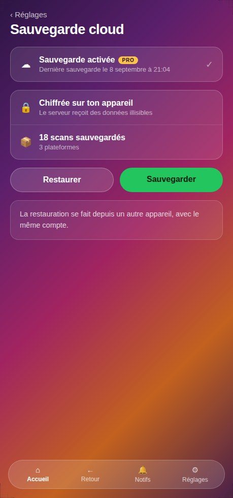 Sauvegarder tes scans